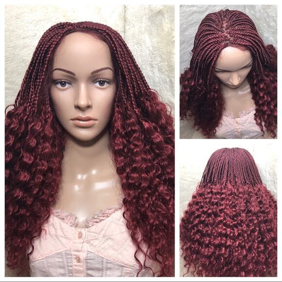 Demi Closure braided wig-burgundy main image 5